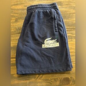 Lacoste Men’s XXL Fleece Navy Dark Blue Shorts 100% Cotton